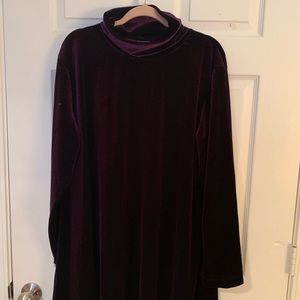 NWOT Joan Vaas Purple Velvet Tunic